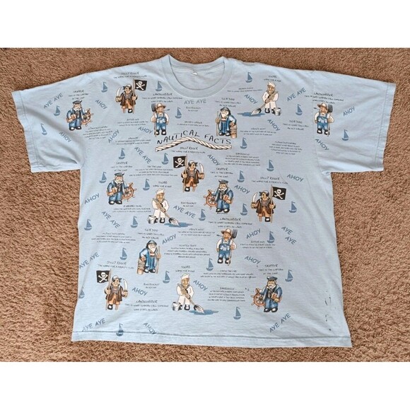 Gildan Other - Vintage Navy Sailor T-Shirt Men's XL Blue Graphic Print Short Sleeve